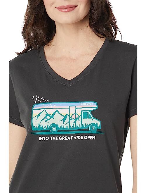 Life is Good Into The Great Wide Open Short Sleeve Crusher Vee