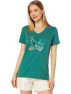 Life is Good Daisy Turtle Short Sleeve Crusher-Lite Vee