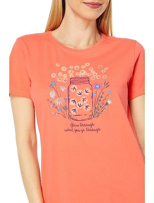 Life is Good Fireflies Flowers Jar Crusher Tee