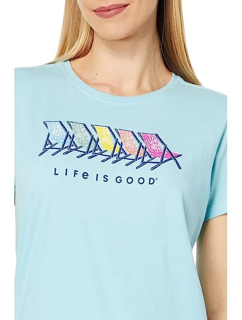 Life is Good Tie-Dye Beach Chairs Short Sleeve Crusher-Lite Tee