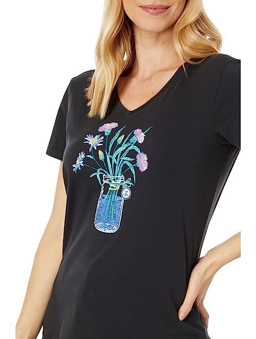 Life is Good Wildflower Jar Short Sleeve Crusher-Lite Vee