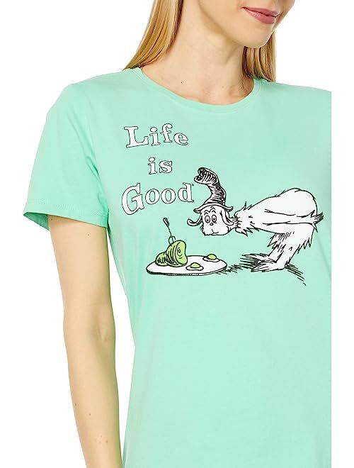 Life is Good Green Eggs Book Cover Short Sleeve Crusher Tee