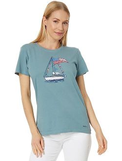 Life is Good USA Sailboat Short Sleeve Crusher-Lite Tee