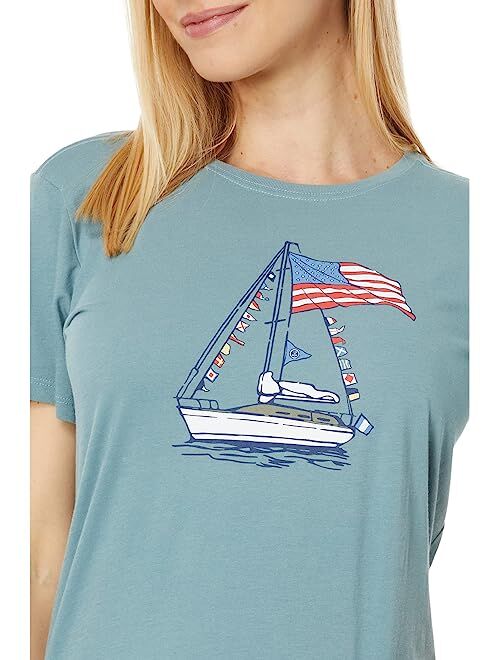 Life is Good USA Sailboat Short Sleeve Crusher-Lite Tee