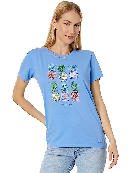 Life is Good Watercolor Pineapples Short Sleeve Crusher Lite Tee