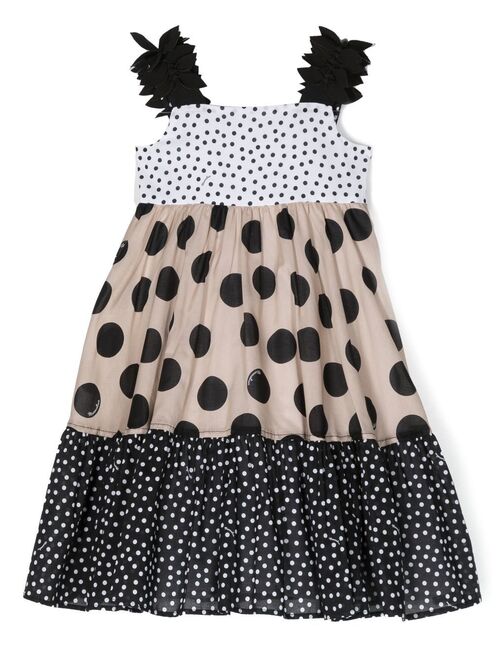 Monnalisa polka-dot print tiered dress