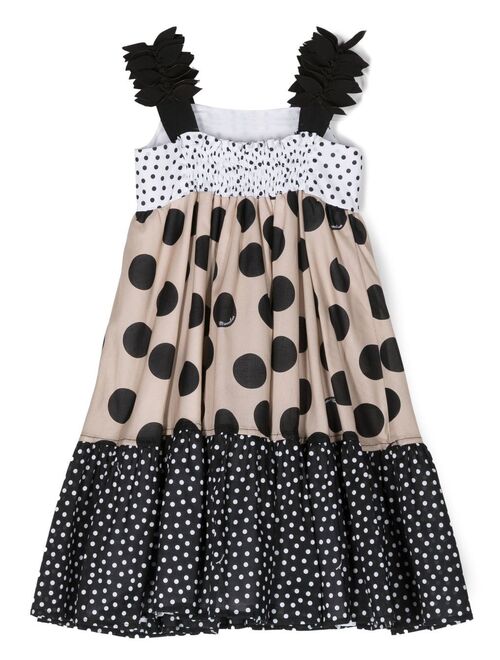 Monnalisa polka-dot print tiered dress