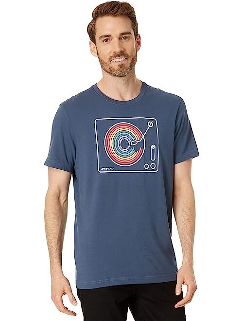 Life is Good Music Color Turntable Short Sleeve Crusher-Lite Tee