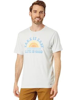 Life is Good Take It Easy Rainbow Waves Short Sleeve Crusher Tee