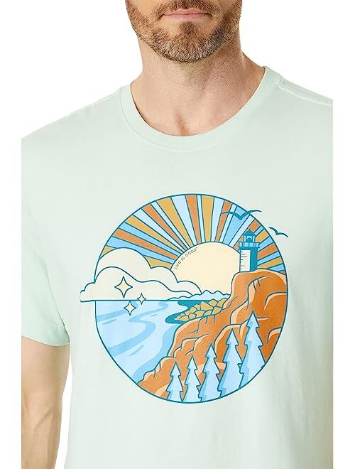 Life is Good Lighthouse Burst Short Sleeve Crusher Tee