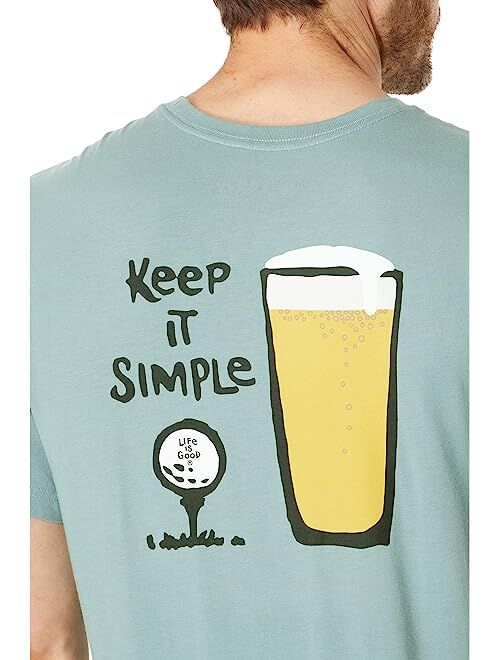 Life is Good Keep It Simple Golf & Beer Short Sleeve Crusher Tee