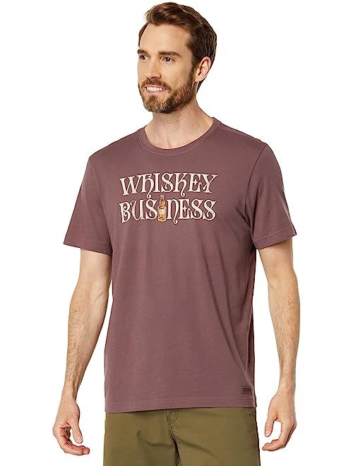 Life is Good Whiskey Business Bottle Short Sleeve Crusher-Lite Tee