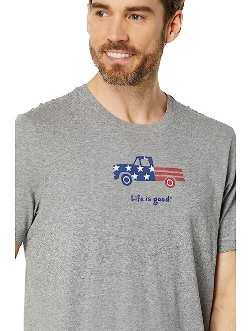 Life is Good Patriotic Truck Short Sleeve Crusher-Lite Tee