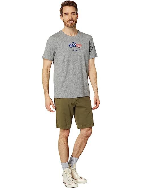 Life is Good Patriotic Truck Short Sleeve Crusher-Lite Tee