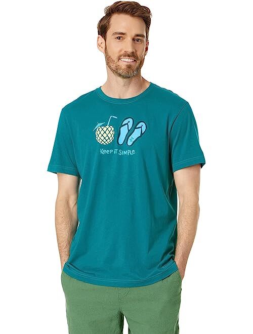 Life is Good Keep It Simple Pineapple Flops Short Sleeve Crusher-Lite Tee