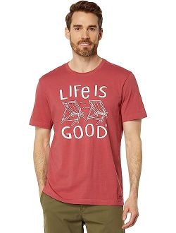 Life is Good AT the Beach Chairs Short Sleeve Crusher-Lite Tee