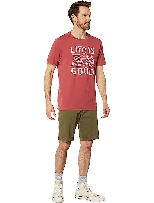 Life is Good AT the Beach Chairs Short Sleeve Crusher-Lite Tee