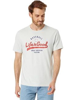 Life is Good LIG Script American Pastime Short Sleeve Crusher Tee