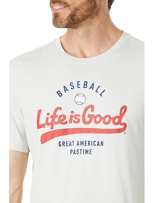 Life is Good LIG Script American Pastime Short Sleeve Crusher Tee