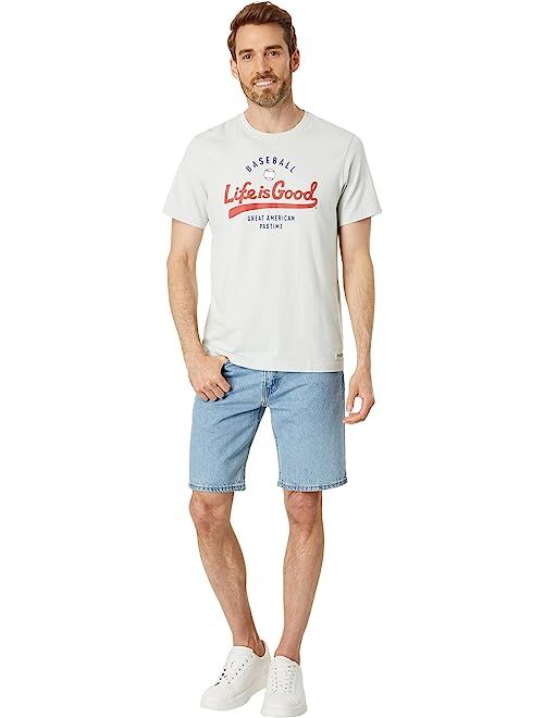 Life is Good LIG Script American Pastime Short Sleeve Crusher Tee