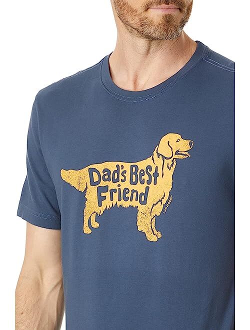 Life is Good Dad's Best Friend Golden Retriever Short Sleeve Crusher Tee