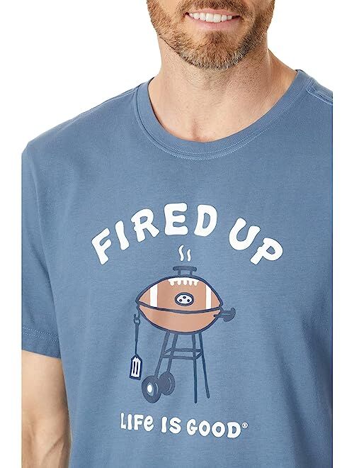 Life is Good Fired Up Grill Short Sleeve Crusher Tee