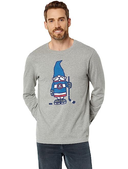 Life is Good Hockey Gnome Long Sleeve Crusher