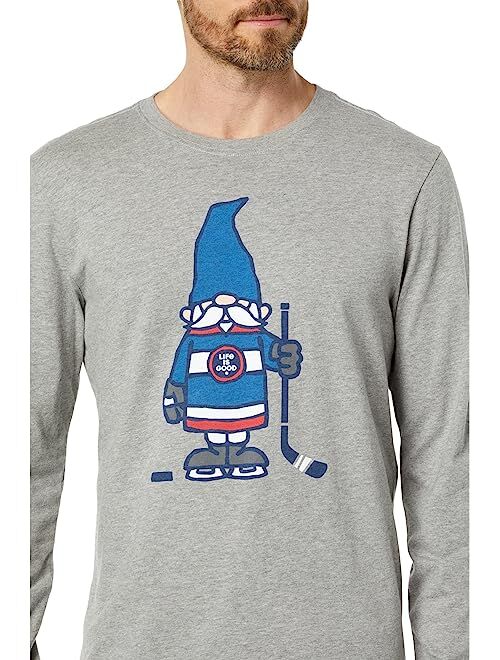 Life is Good Hockey Gnome Long Sleeve Crusher