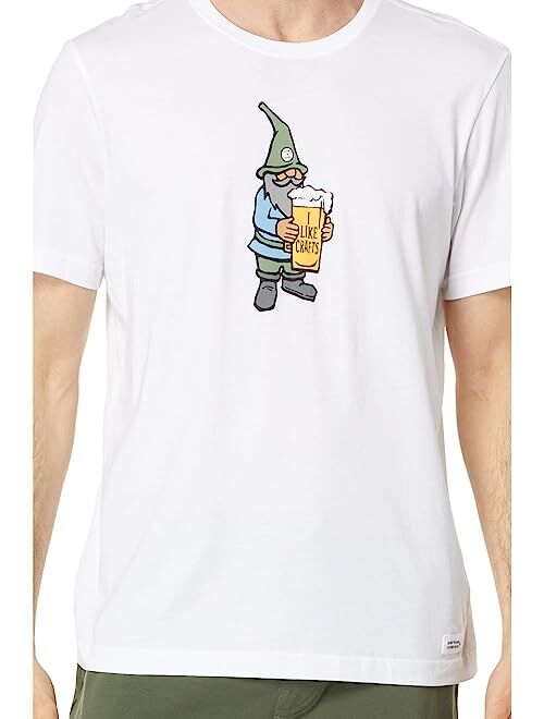 Life is Good I Like Crafts Gnome Short Sleeve Crusher-Lite Tee