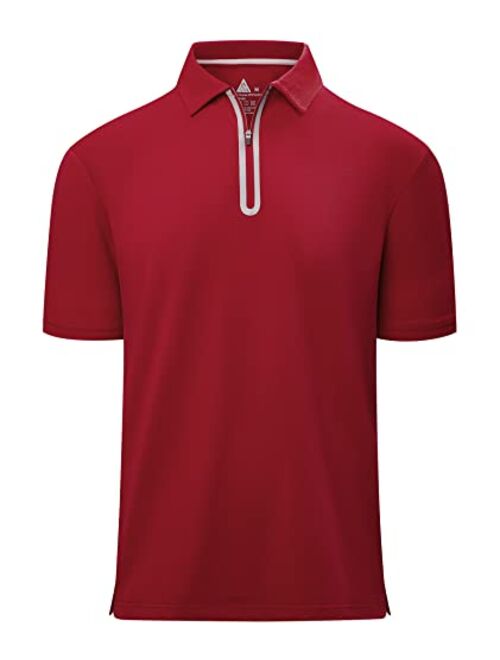 V VALANCH Golf Polo Shirts for Men Short Sleeve Moisture Wicking Golf Shirts Collared Athletic Tennis Polo