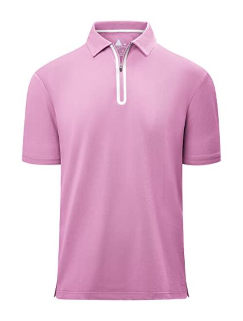 V VALANCH Golf Polo Shirts for Men Short Sleeve Moisture Wicking Golf Shirts Collared Athletic Tennis Polo