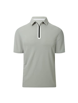 SAMERM Mens Golf Shirt Short Sleeve Print Performance Moisture Wicking Dry Fit Polo Shirts for Men