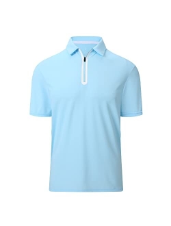 SAMERM Mens Golf Shirt Short Sleeve Print Performance Moisture Wicking Dry Fit Polo Shirts for Men