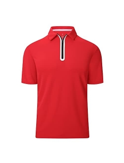 SAMERM Mens Golf Shirt Short Sleeve Print Performance Moisture Wicking Dry Fit Polo Shirts for Men