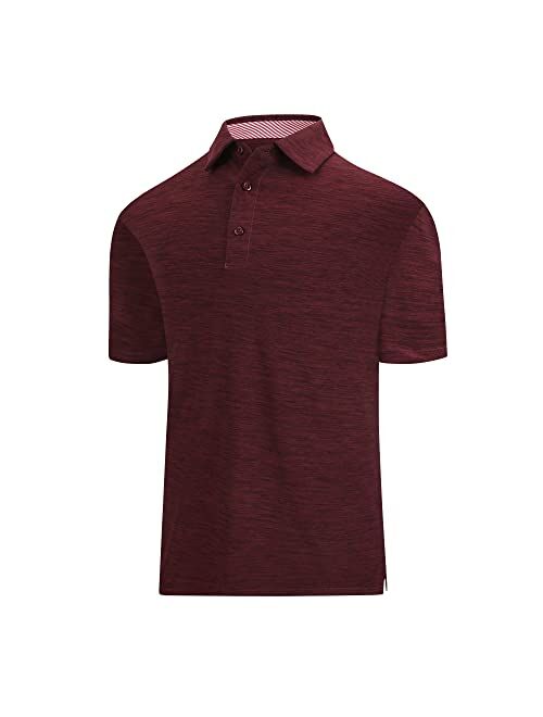 SAMERM Mens Golf Shirt Short Sleeve Print Performance Moisture Wicking Dry Fit Polo Shirts for Men