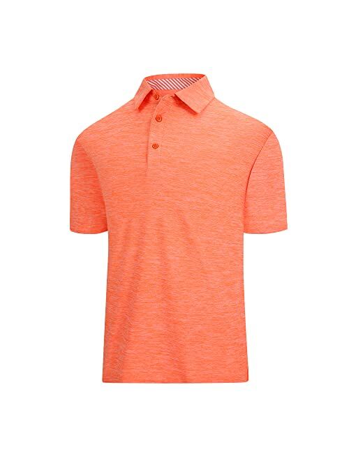 SAMERM Mens Golf Shirt Short Sleeve Print Performance Moisture Wicking Dry Fit Polo Shirts for Men