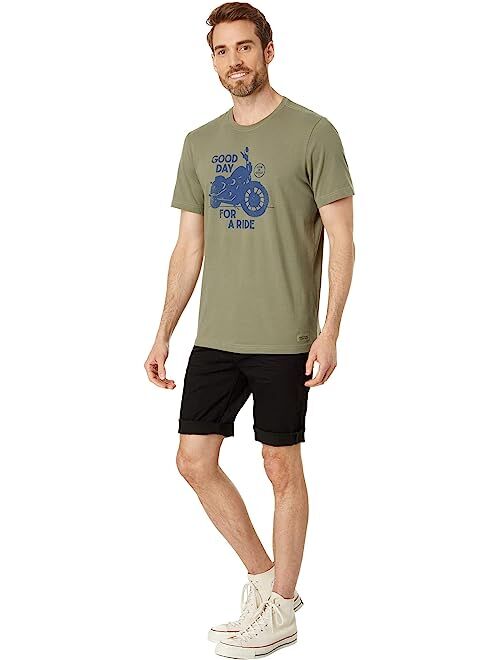 Life is Good Good Day For A Ride Motorcycle Short Sleeve Crusher-Lite Tee