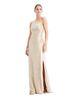 One-Shoulder Metallic Gown