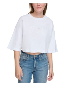 Jeans Women's Half-Sleeve Cropped Logo T-Shirt