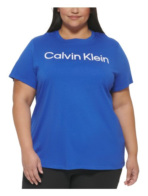 Calvin Klein Performance Plus Size Crewneck Logo T-Shirt