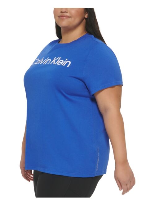 Calvin Klein Performance Plus Size Crewneck Logo T-Shirt