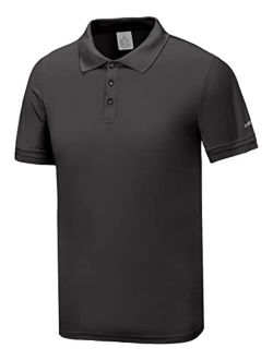 Dasawamedh Men's Quick Dry Golf Shirt Short and Long Sleeve Polo Shirt Stretch Moisture Wicking UV Protection Sports T-Shirt