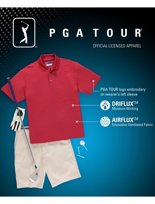 PGA TOUR Men's Airflux Solid Golf Polo Shirt