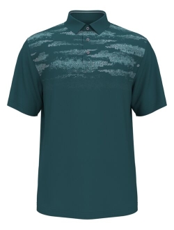 PGA TOUR Men's Athletic-Fit Terrain Texture Print Golf Polo