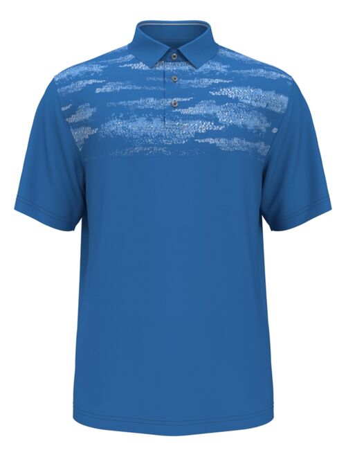 PGA TOUR Men's Athletic-Fit Terrain Texture Print Golf Polo