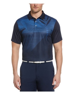 PGA TOUR Men's Asymmetrical Tropical-Print Performance Golf Polo Shirt