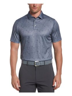 PGA TOUR Men's Athletic-Fit Birdseye Golf Conversational Print Short Sleeve Golf Polo Shirt