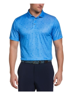 PGA TOUR Men's Athletic-Fit Birdseye Golf Conversational Print Short Sleeve Golf Polo Shirt