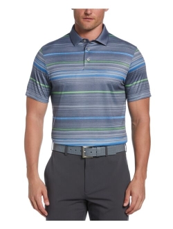 PGA TOUR Men's Athletic-Fit Terrain Stripe Print Short Sleeve Golf Polo Shirt