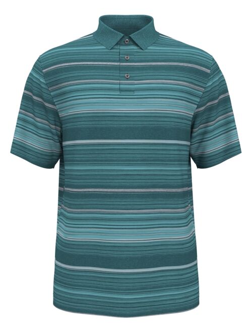 PGA TOUR Men's Athletic-Fit Terrain Stripe Print Short Sleeve Golf Polo Shirt